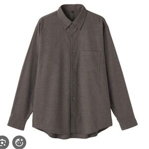 Muji Japan Women's Flannel Shirt Sz M Taupe Brown NWOT